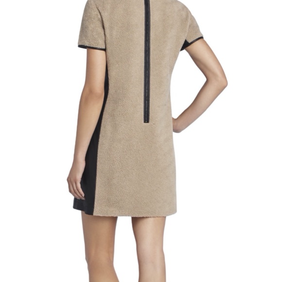 BCBG Mini Dress Shearling + Leather - Picture 2 of 8